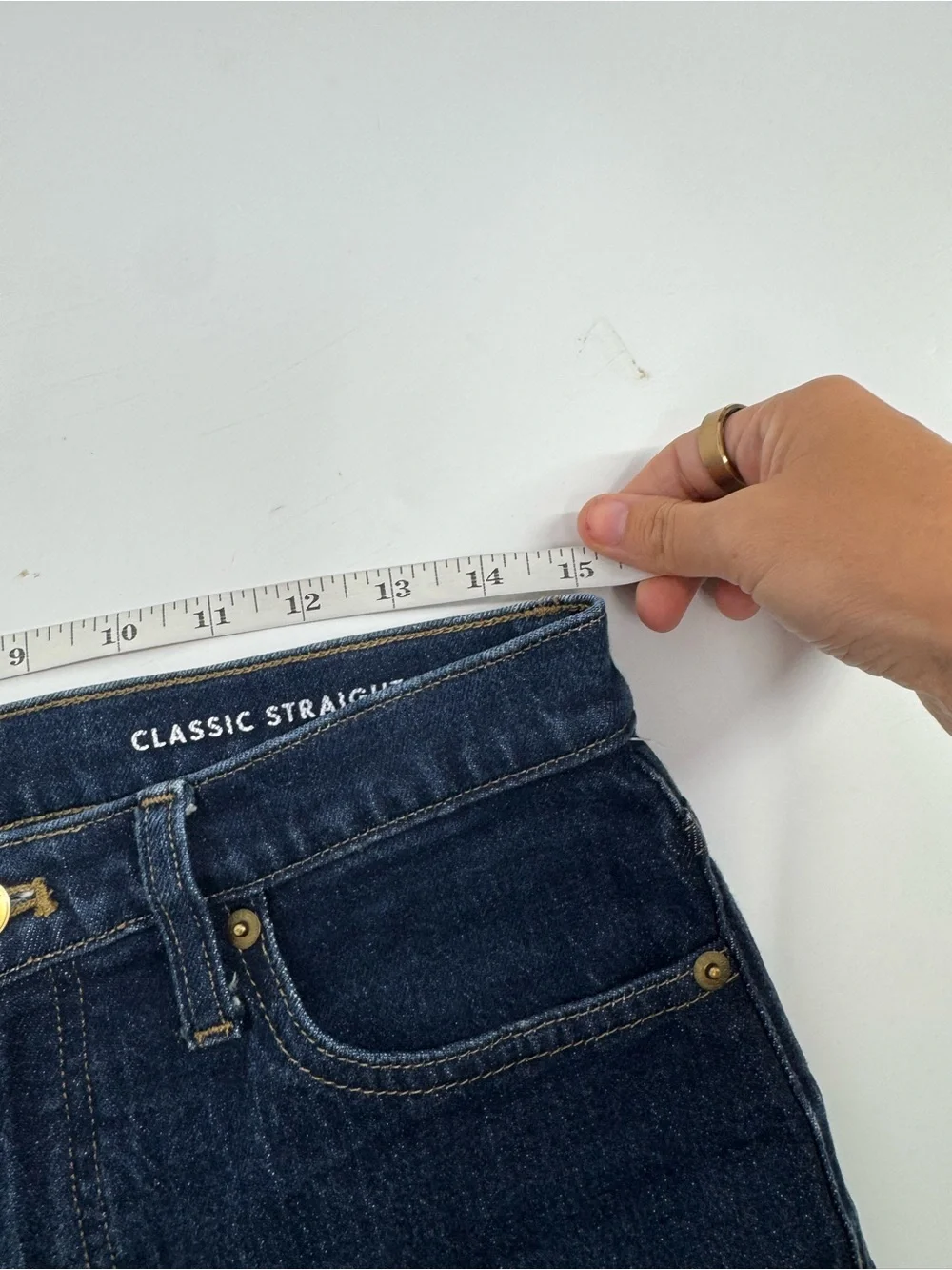 J. Crew Classic Straight Jeans Dark Wash Blue Stretch Denim High Rise Size 27